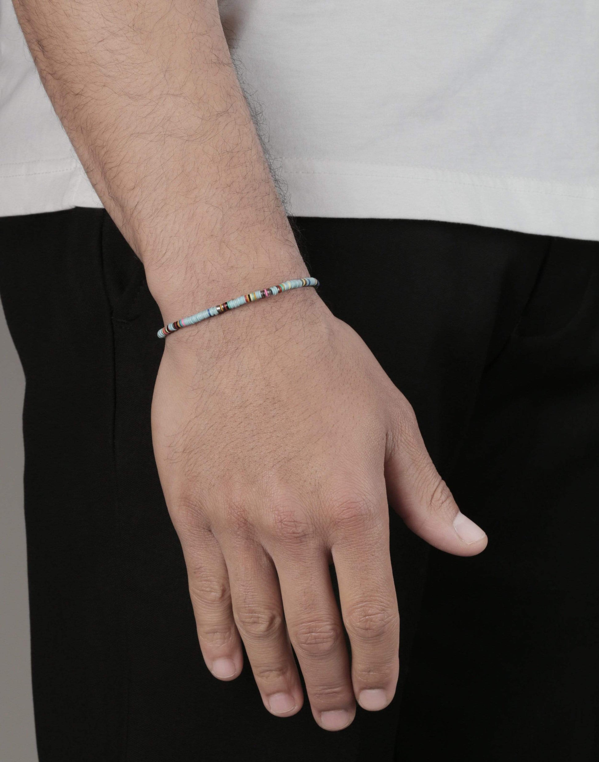 M. COHEN-Light Blue Ghanian Bracelet-SILVER