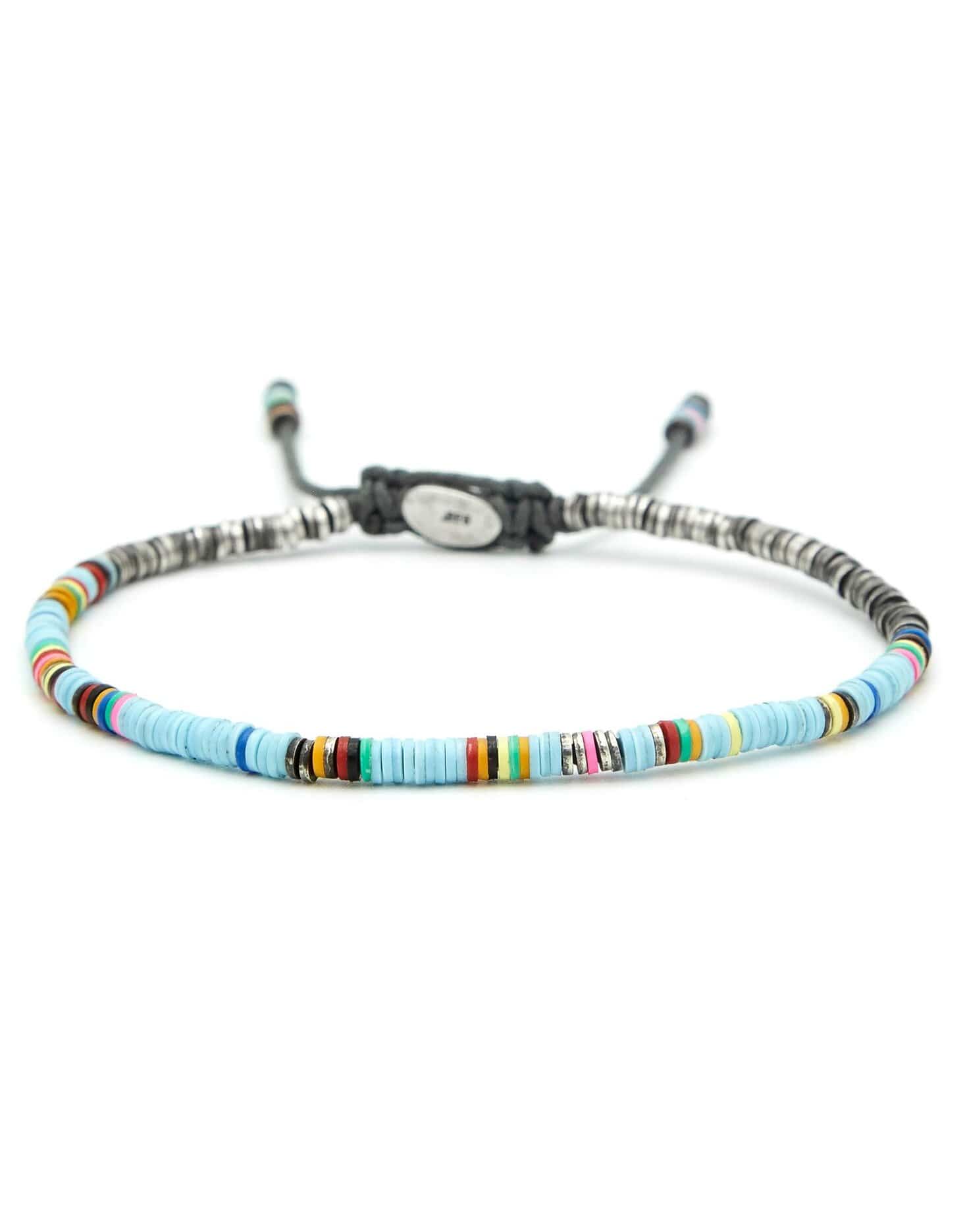 M. COHEN-Light Blue Ghanian Bracelet-SILVER