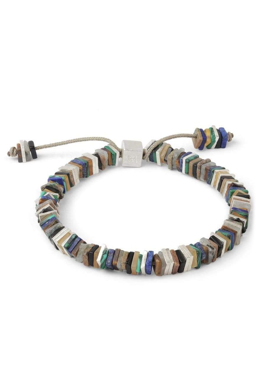 M. COHEN-Mix Stones Razze Square Disc Bracelet-SILVER