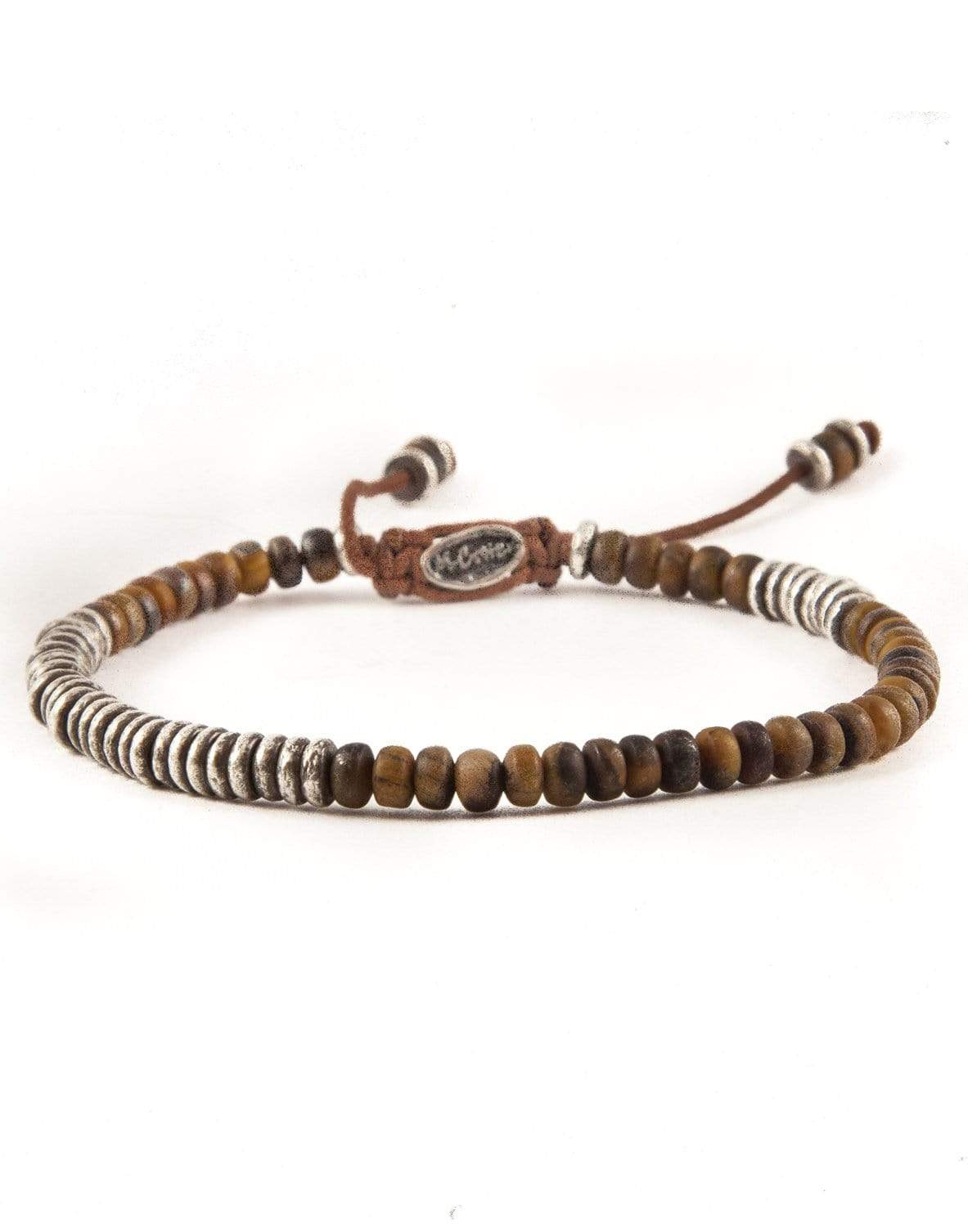 M. COHEN-Round Table Stacked Mini Tiger Eye Bracelet-SILVER