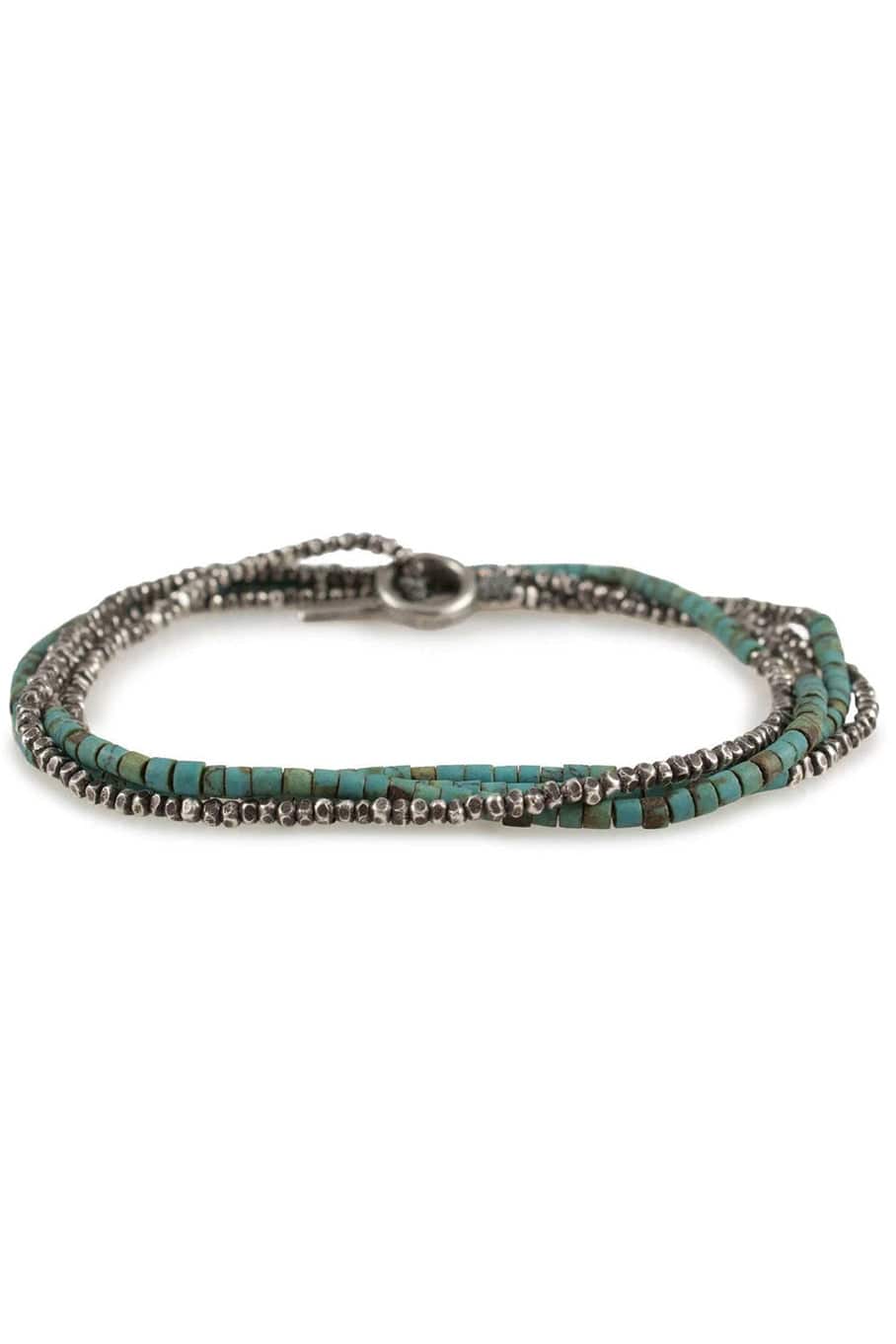 M. COHEN-Turquoise Mini Bead Bracelet/Necklace-SILVER