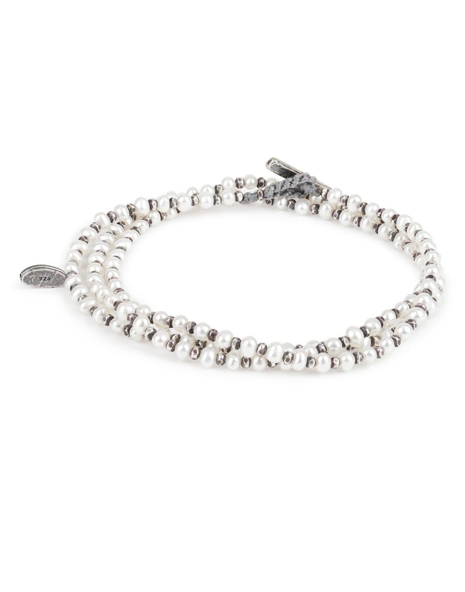 M. COHEN-White Pearl Agora Bracelet/Necklace-SILVER