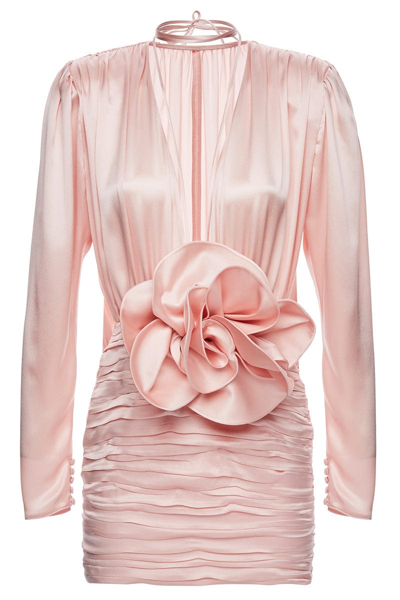 MAGDA BUTRYM-Mini Dress With Rose On Waist-