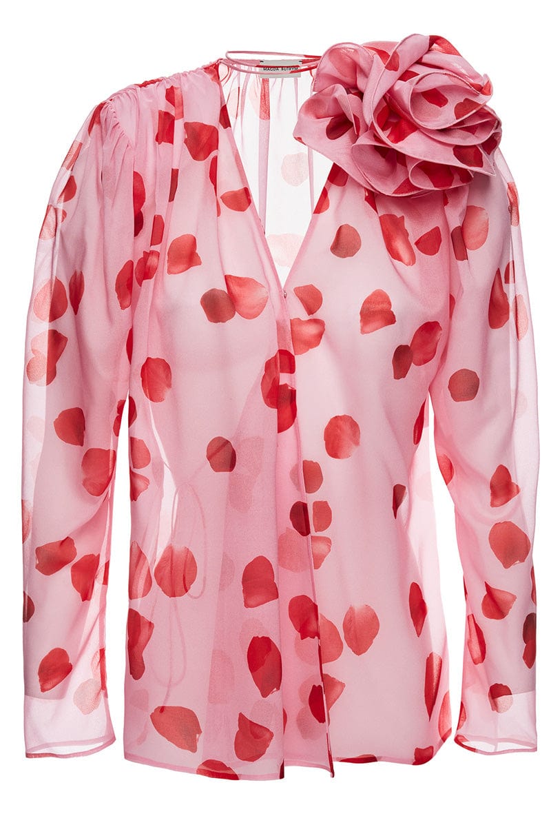 MAGDA BUTRYM-Long Sleeve Blouse With Large Rose Shoulder-
