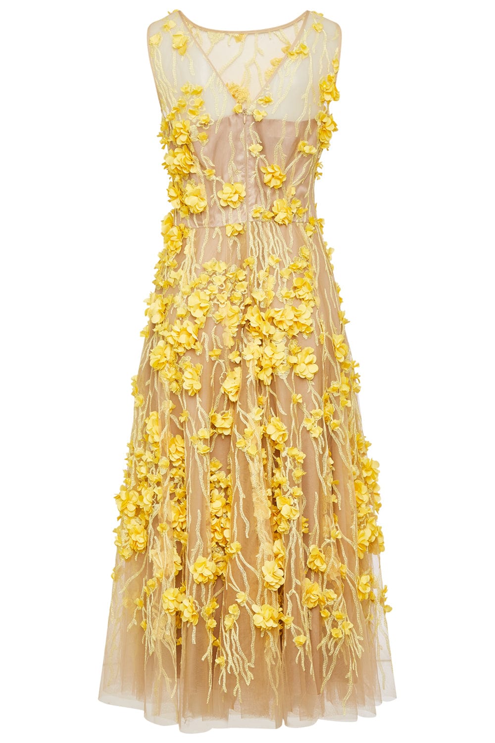 MAISON COMMON-Sleeveless Dress With Floral Applique-