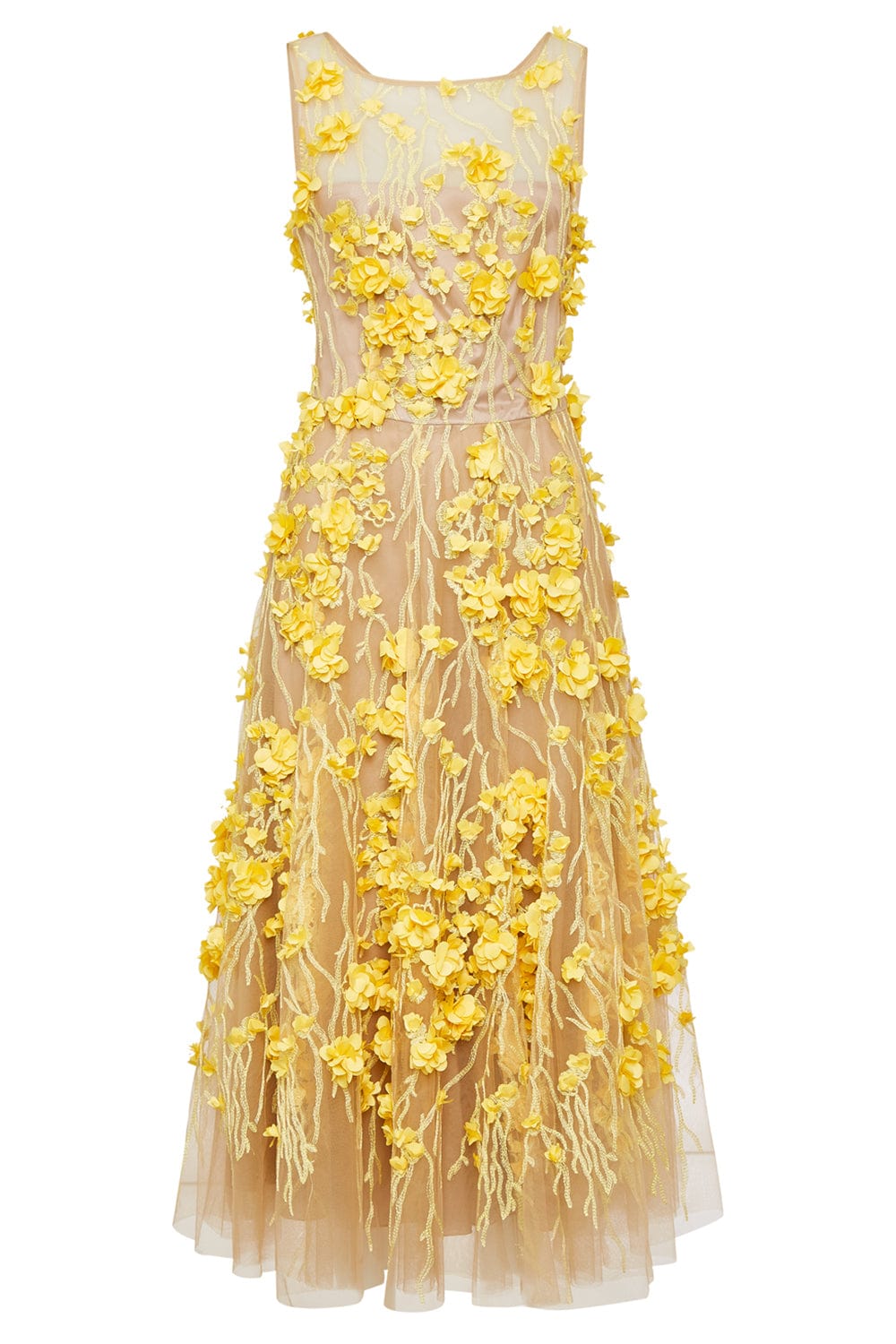 MAISON COMMON-Sleeveless Dress With Floral Applique-