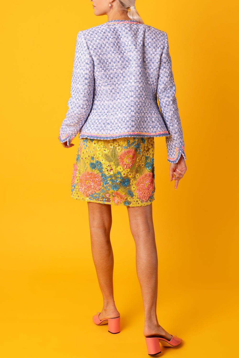 MAISON COMMON-Tweed Buttoned Jacket-