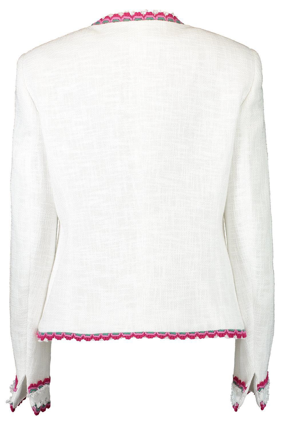 Contrast Trim Jacket-WHITE-36-CLOTHINGJACKETCASUAL-MAISON COMMON