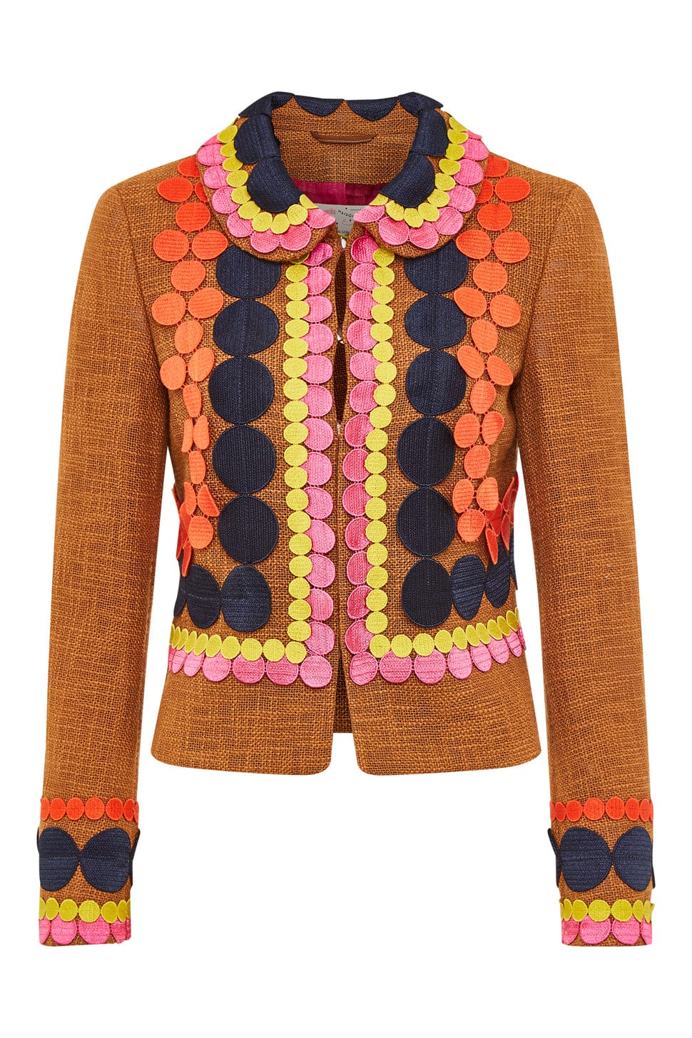 MAISON COMMON-Statement Jacket With Macramé Ribbons-CHOCOLATE/MULTI