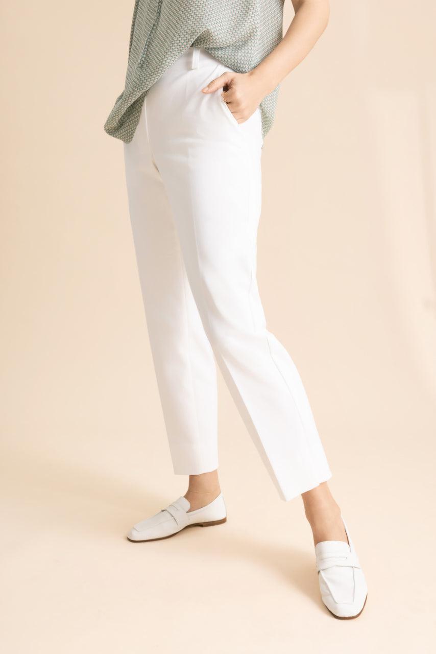 Tab Front Ankle Pant-WHITE-32-CLOTHINGPANTSLIM FIT-MAISON COMMON