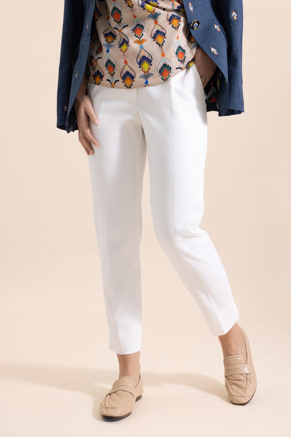 Tab Front Slim Ankle Pant - White-WHITE-32-CLOTHINGPANTSLIM FIT-MAISON COMMON