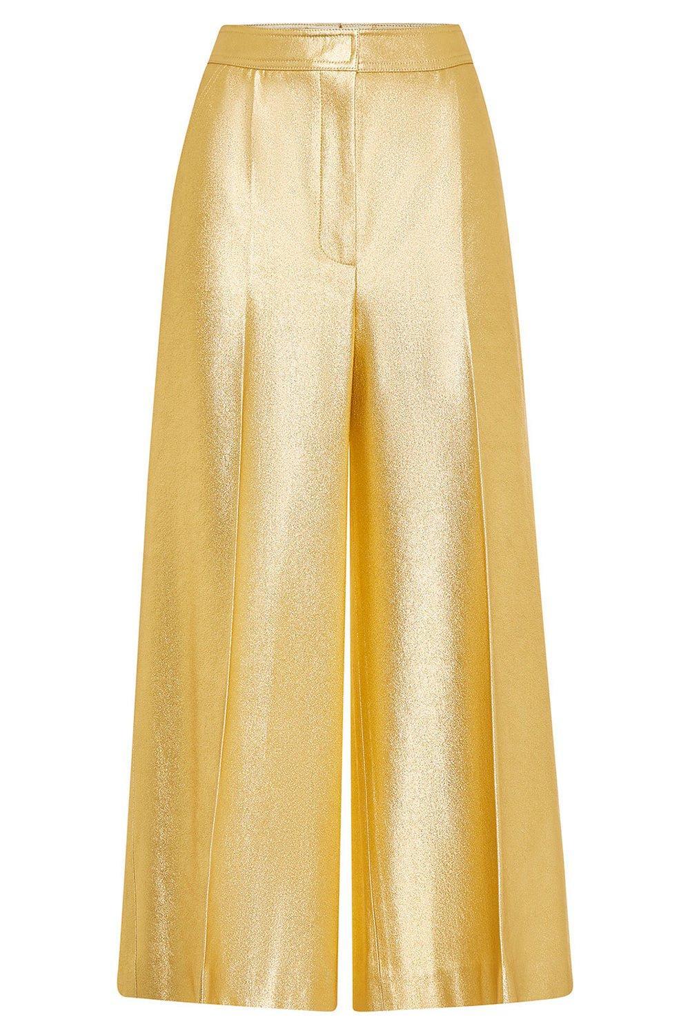 MAISON COMMON-Metallic Wide Leg Pant-
