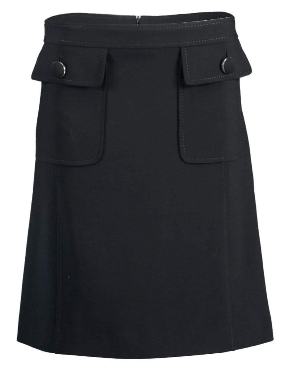 MAISON COMMON-A-Line Pocket Skirt-BLACK