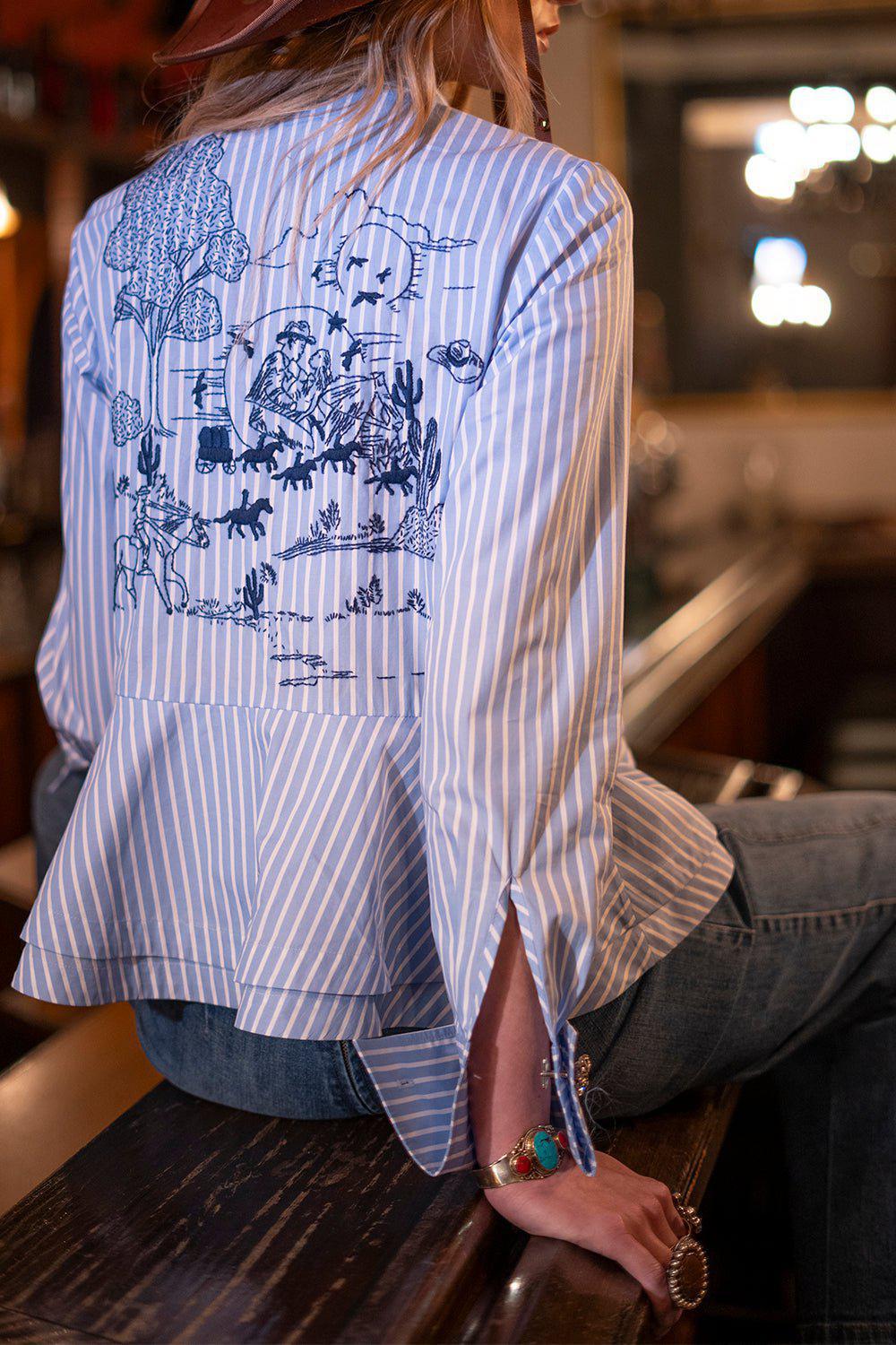 MAISON COMMON-Cascade Ruffle Blouse-