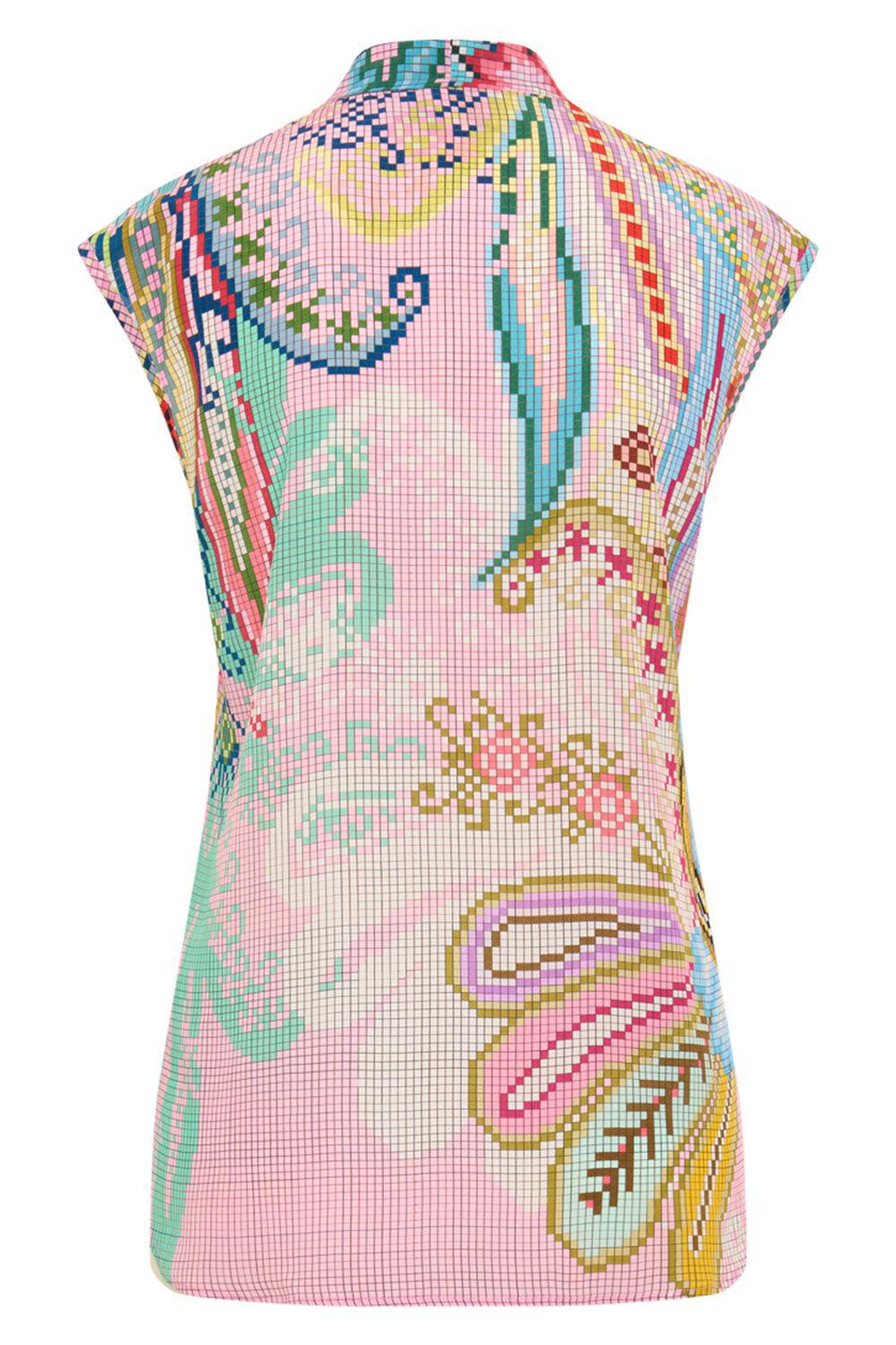 V-Neck Blouse-MULTI-34-CLOTHINGTOPBLOUSE-MAISON COMMON