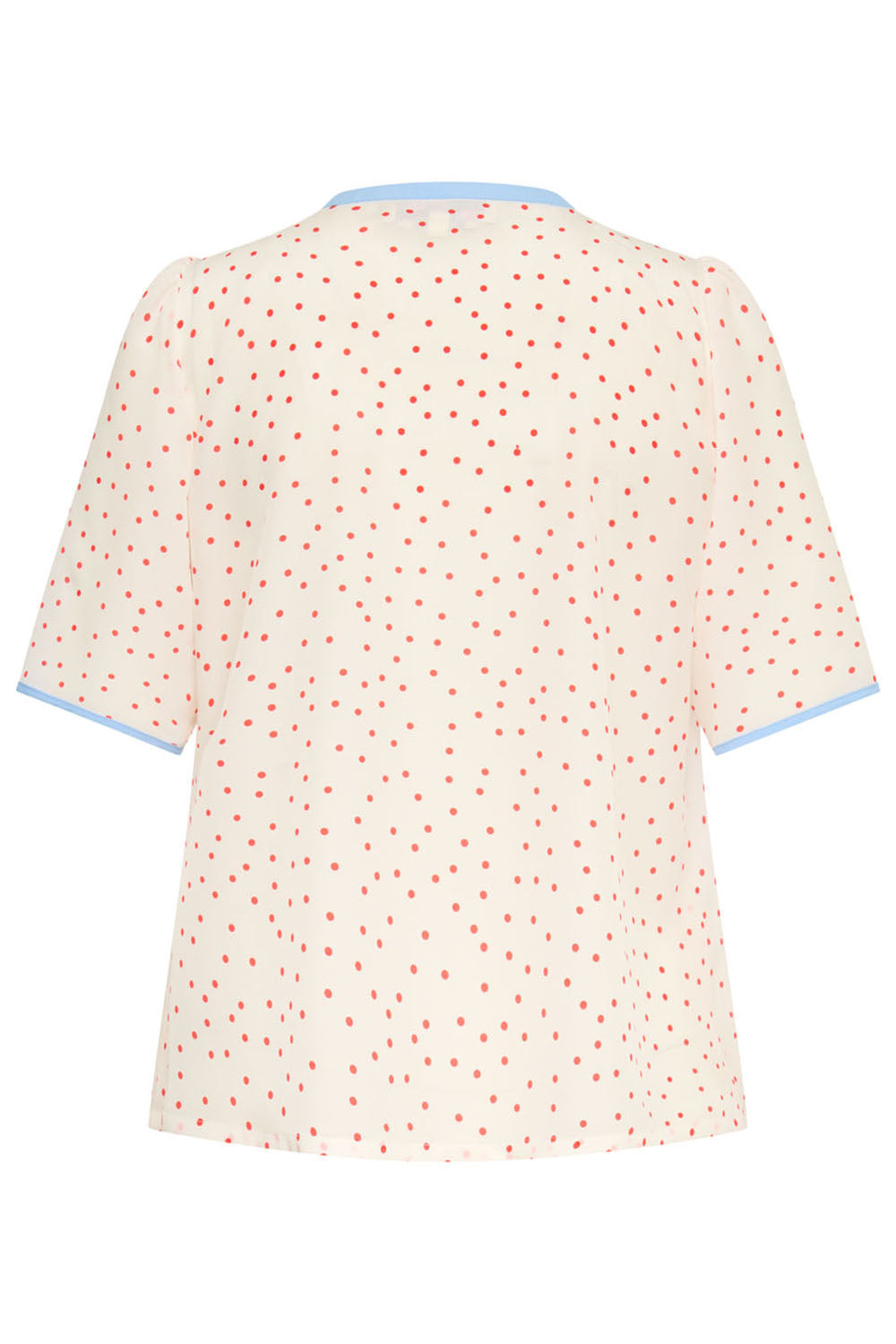 Short Sleeve Dot Print Blouse - Red-NOVELTY-32-CLOTHINGTOPBLOUSE-MAISON COMMON