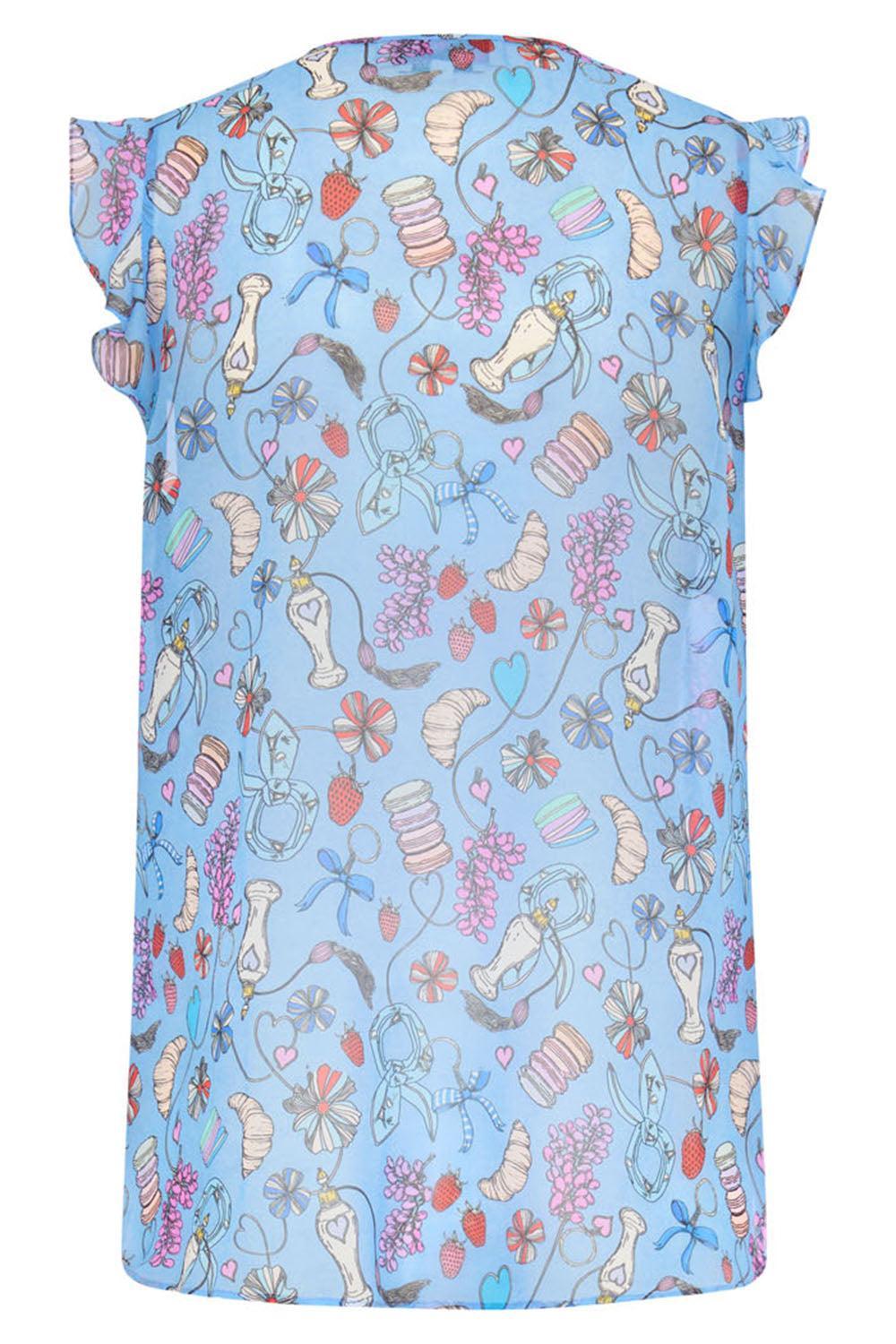 Perfume Print Sleeveless Blouse-NOVELTY-34-CLOTHINGTOPBLOUSE-MAISON COMMON
