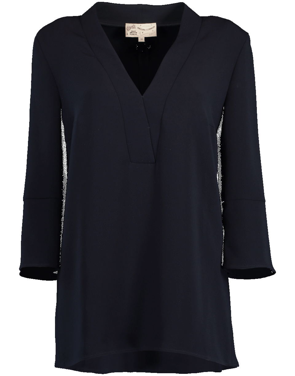 MAISON COMMON-V-Neck Travel Safe Tunic-NAVY