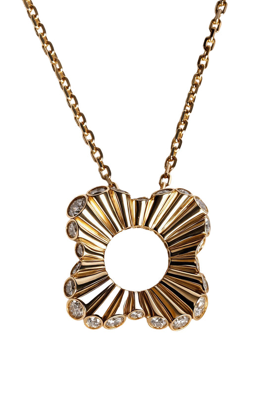 Diamond Serti Clos Pendant Necklace-YELLOW GOLD-JEWELRYFINE JEWELNECKLACE O-MAISON MARCELLE