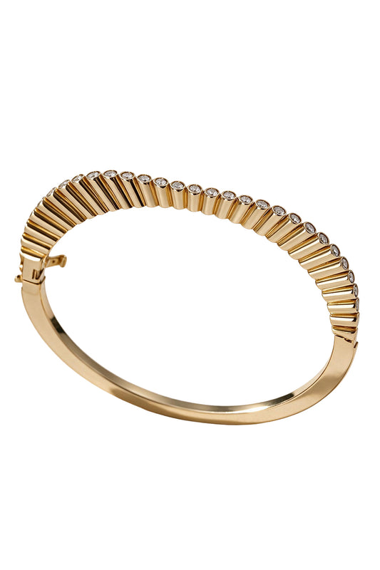 Diamond Small Ribbed Serti Clos Bracelet