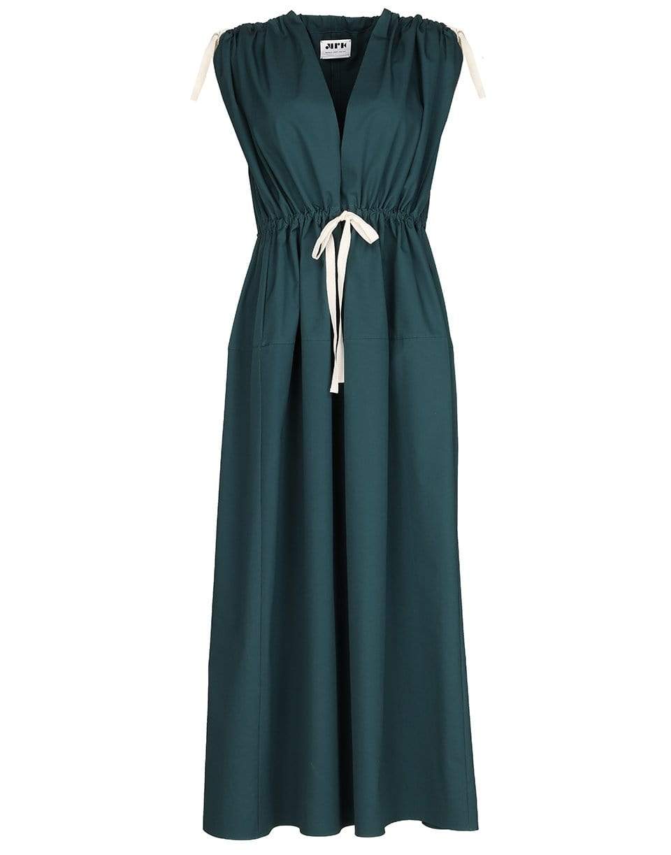 MAISON RABIH KAYROUZ-Sleeveless V-Neck Shoulder Tie Maxi Dress-