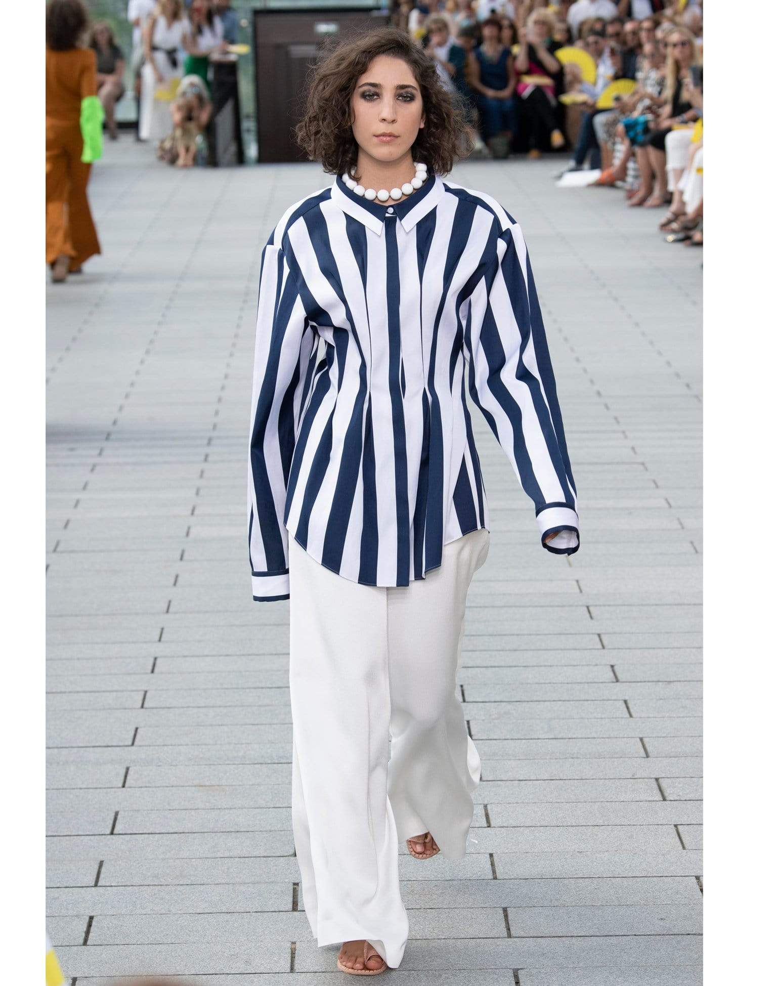 MAISON RABIH KAYROUZ-Navy Striped Blouse-