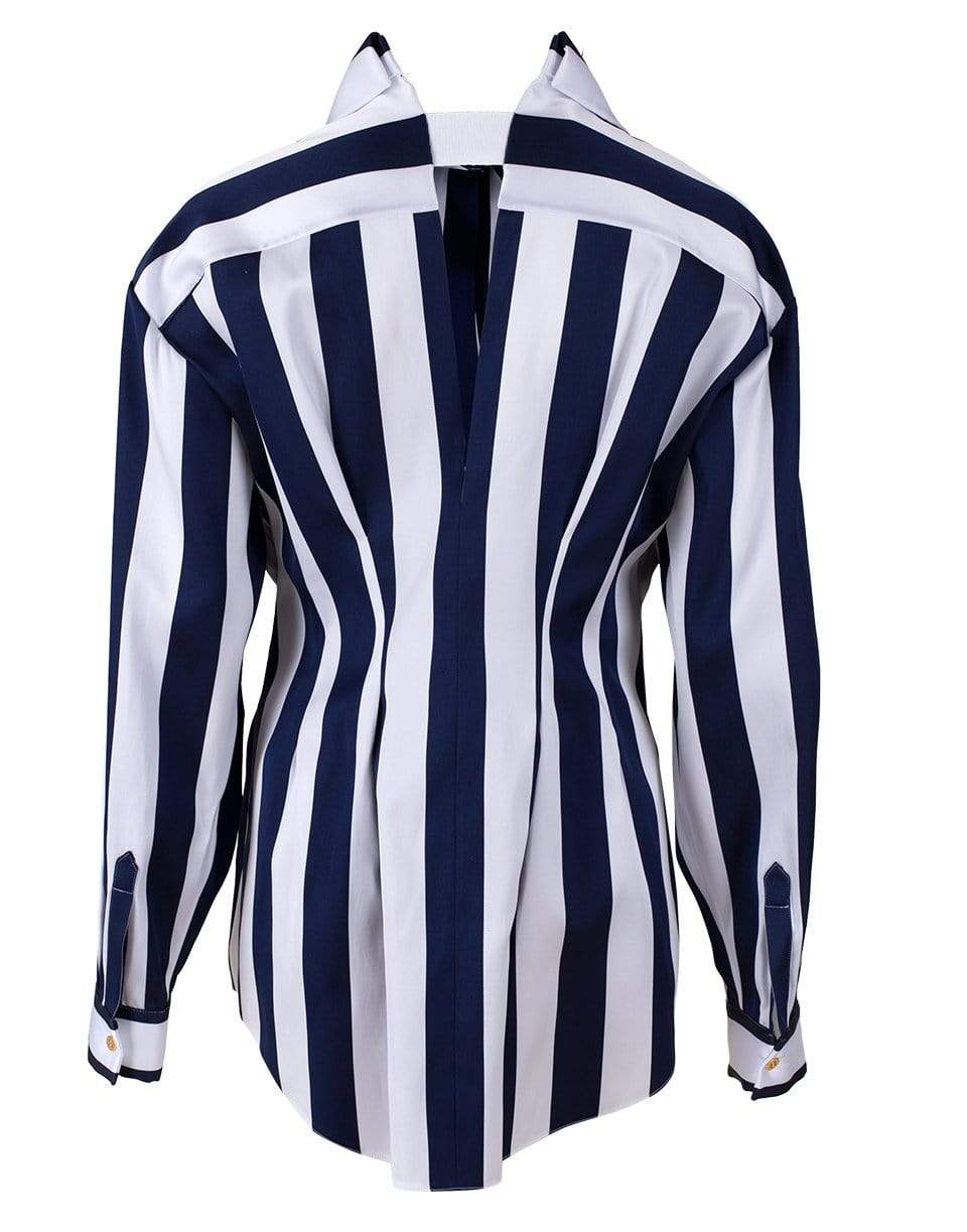MAISON RABIH KAYROUZ-Navy Striped Blouse-