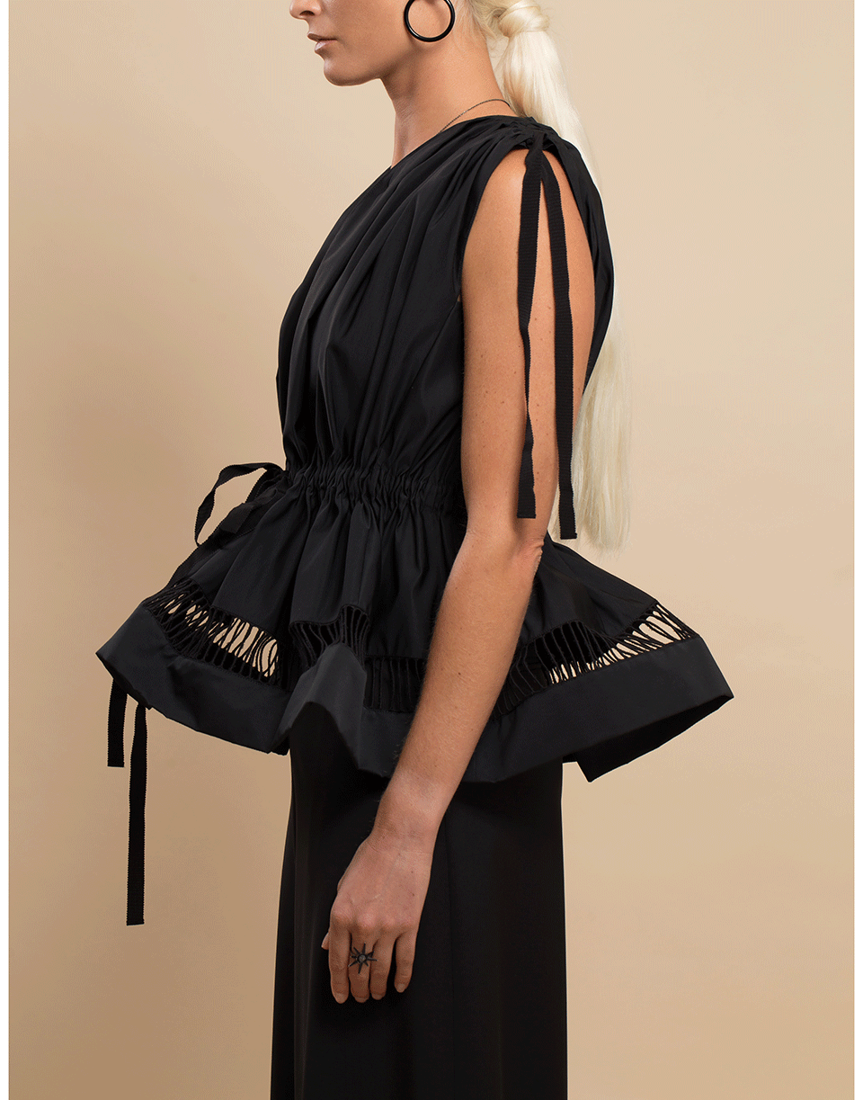 MAISON RABIH KAYROUZ-Faille Peplum Gathered Top-