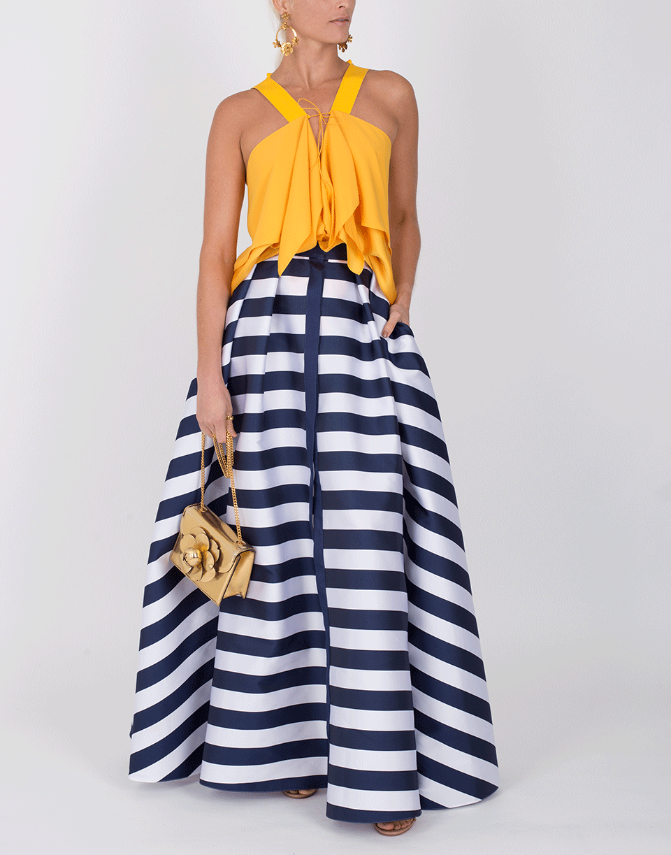 MAISON RABIH KAYROUZ-Yellow Charmeuse Top-YELLOW