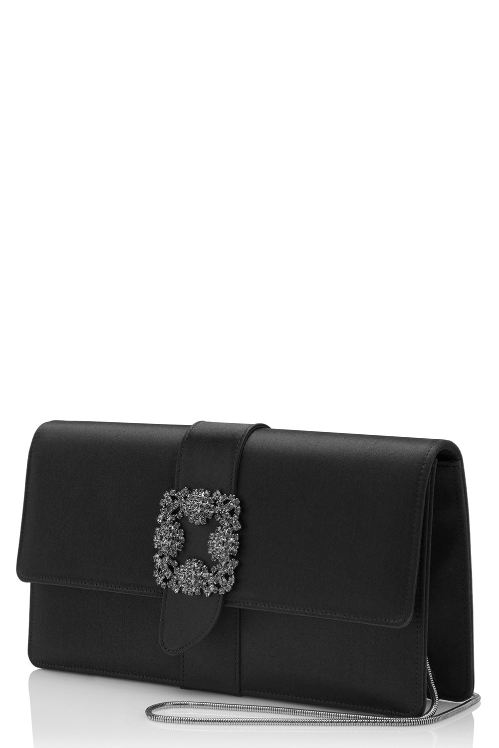 MANOLO BLAHNIK-Capri Clutch - Black-BLACK