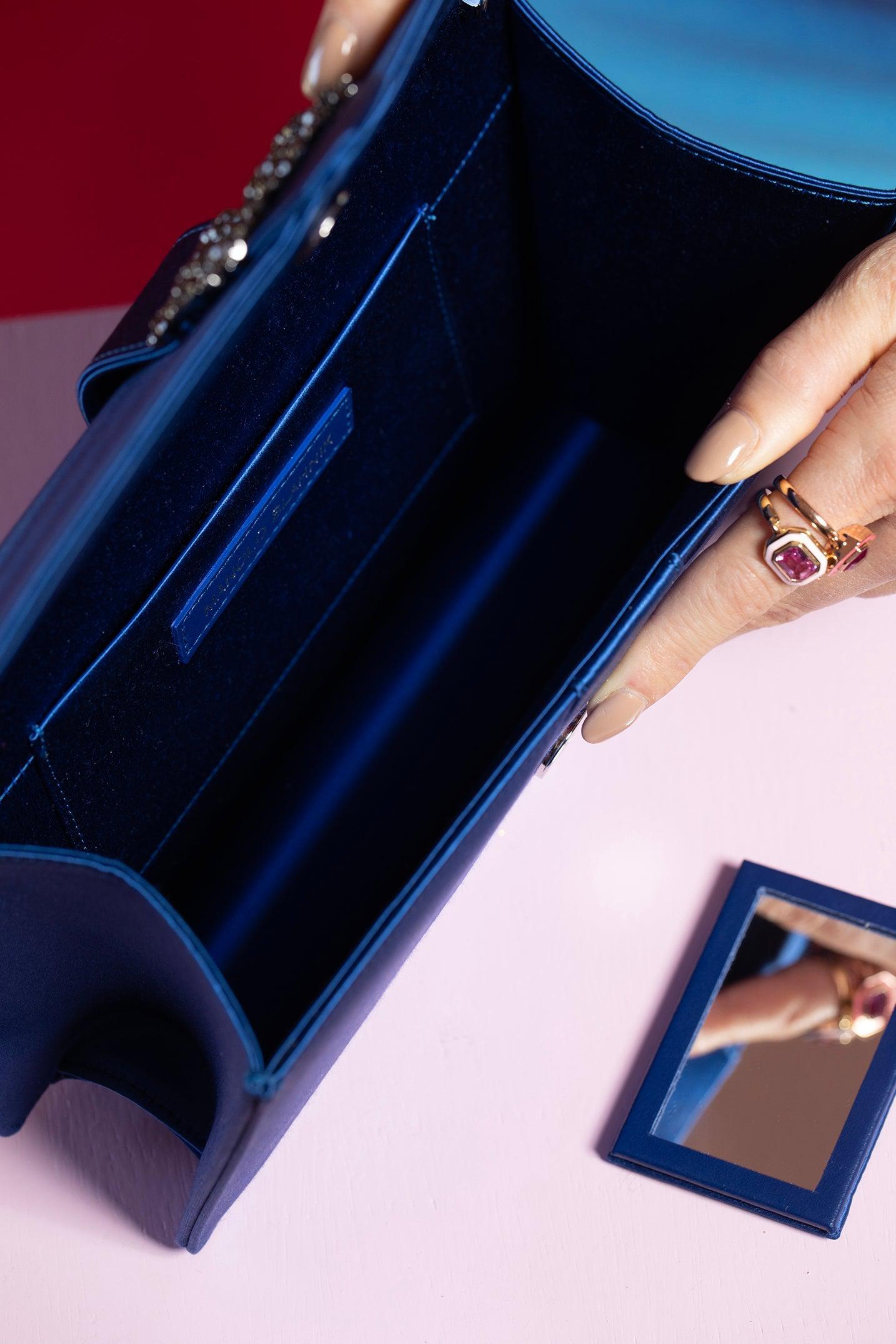 MANOLO BLAHNIK-Capri Clutch - Bright Blue-BRT BLUE