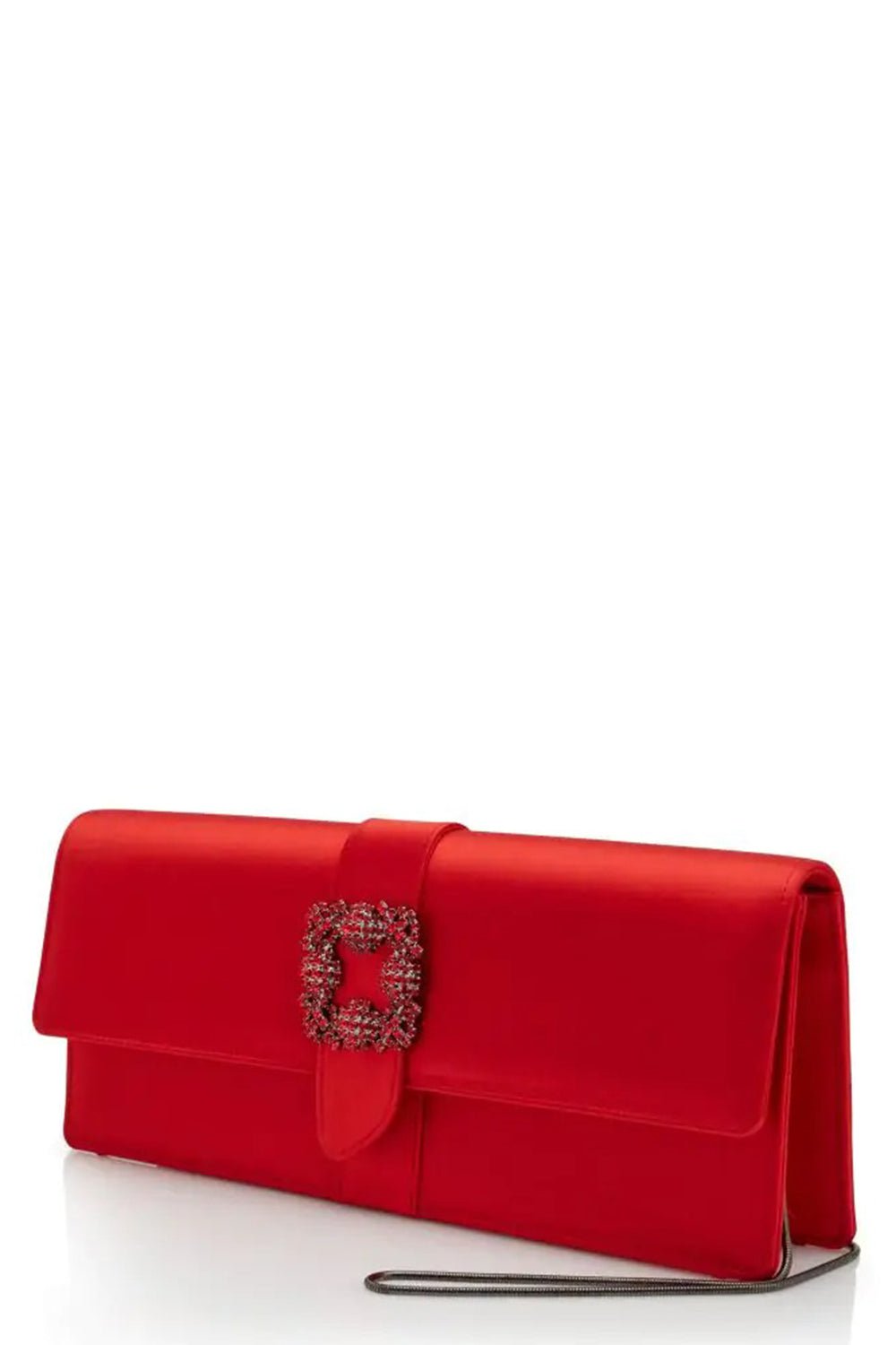 MANOLO BLAHNIK-Capri Long Clutch - Bright Red-BRT RED