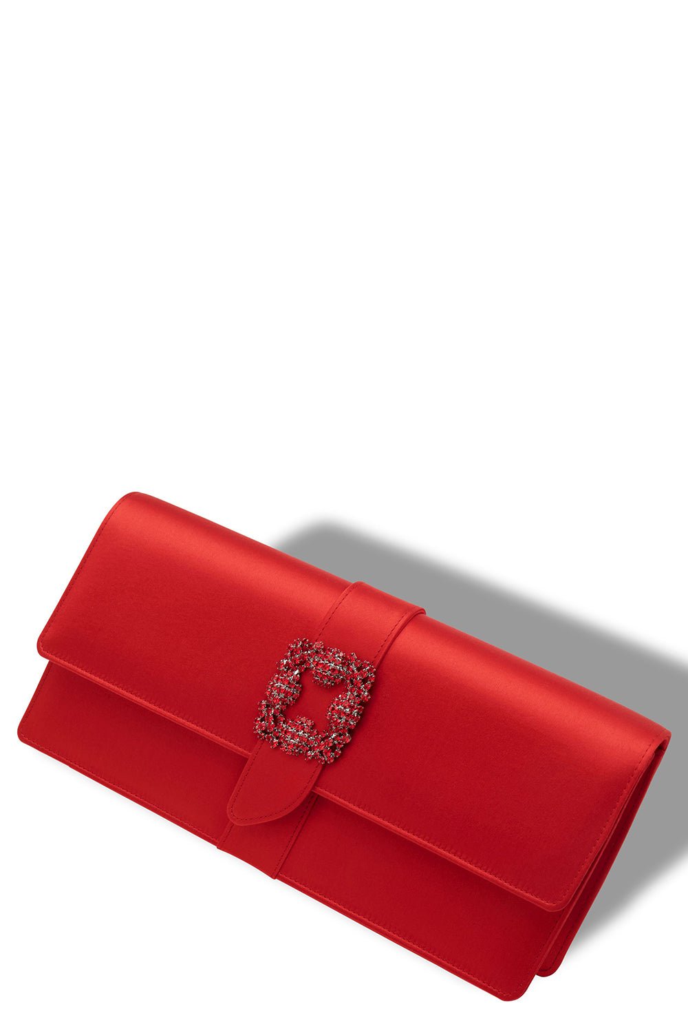 MANOLO BLAHNIK-Capri Long Clutch - Bright Red-BRT RED