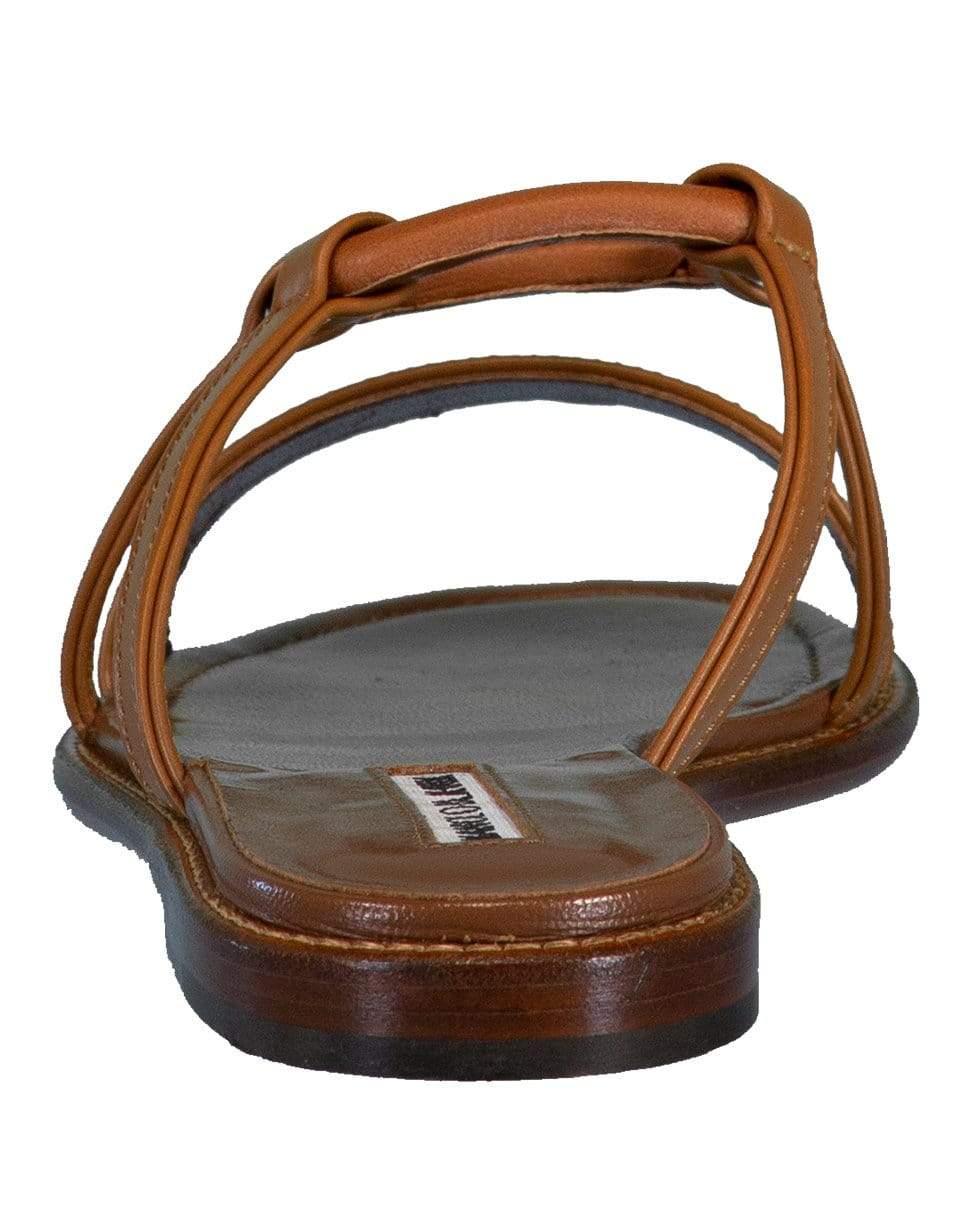 MANOLO BLAHNIK-Caramel Oratasa Flat Sandal-