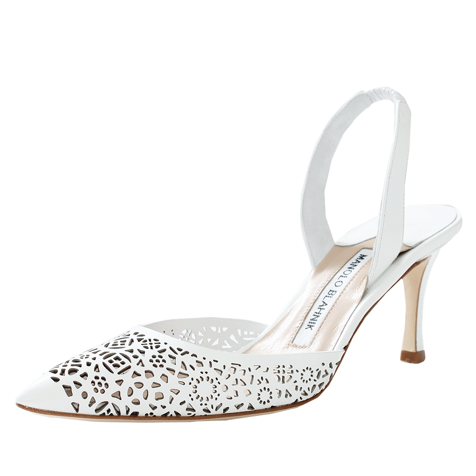 Chaussures Manolo Blahnik - Cristaux Carolyne - Blanc - Pointure 37 - Neuf Avec Boîte