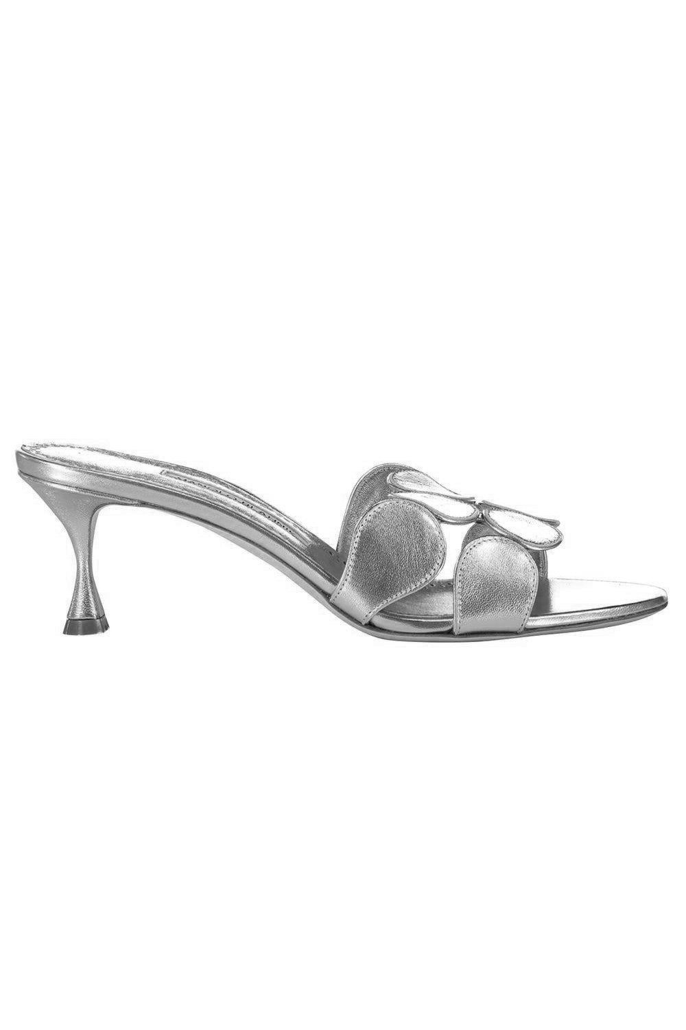 Haribal Mule - Silver-SILVER-36.5-SHOEMULE-MANOLO BLAHNIK