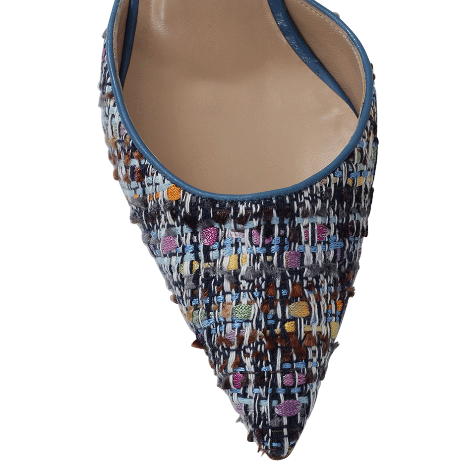 MANOLO BLAHNIK-Carolyne Tweed Slingback Heels-