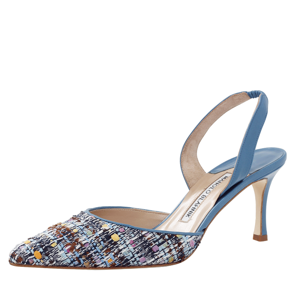 MANOLO BLAHNIK-Carolyne Tweed Slingback Heels-