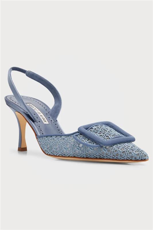 Maysli Slingback Pump - Blue | MANOLO BLAHNIK – Marissa Collections