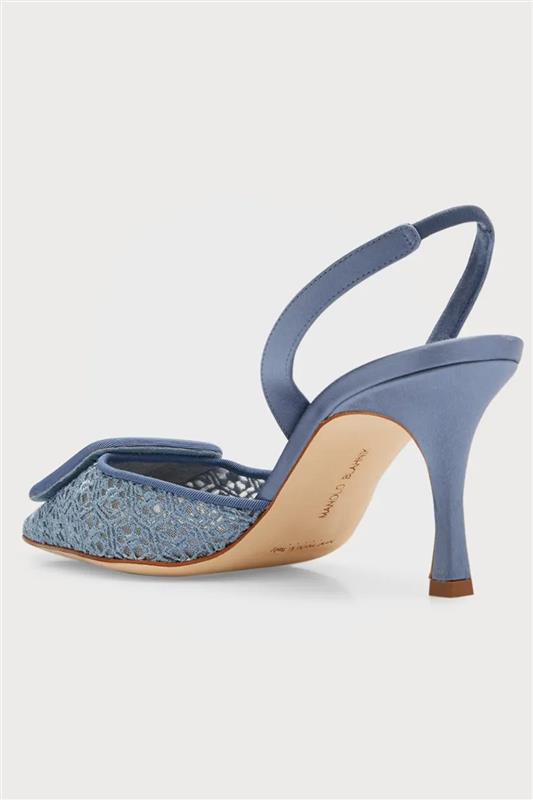 MANOLO BLAHNIK-Maysli Slingback Pump - Blue-