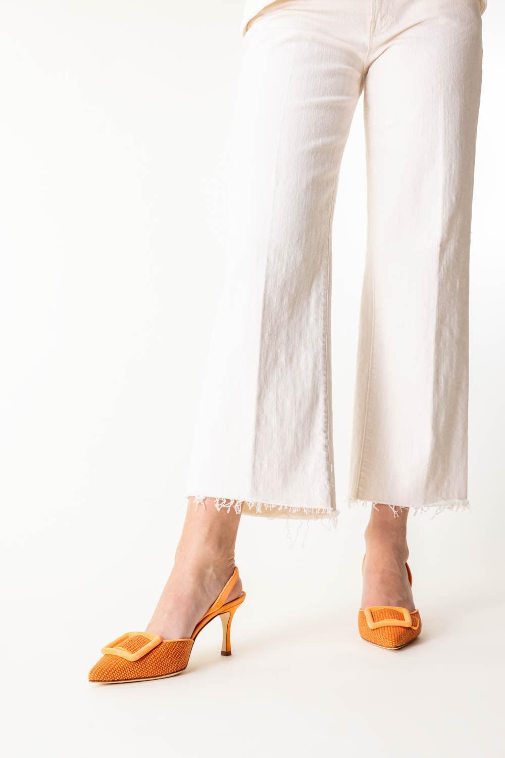 Mayslibi Slingback Pumps - Boramora Raffia | MANOLO BLAHNIK