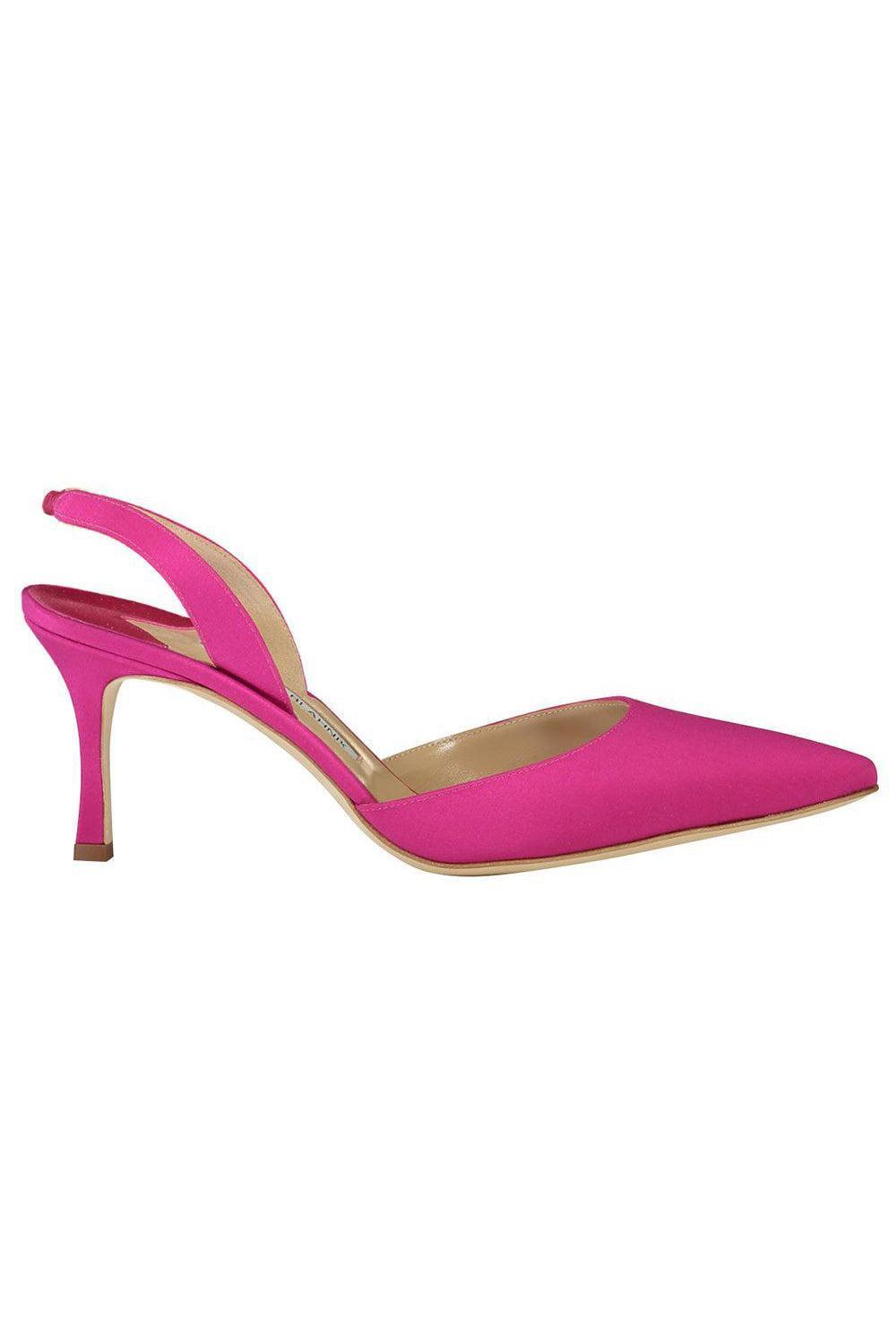 Carolyne Pump 70 - Pink Satin-BRIGHT PINK-37-SHOEPUMP-MANOLO BLAHNIK