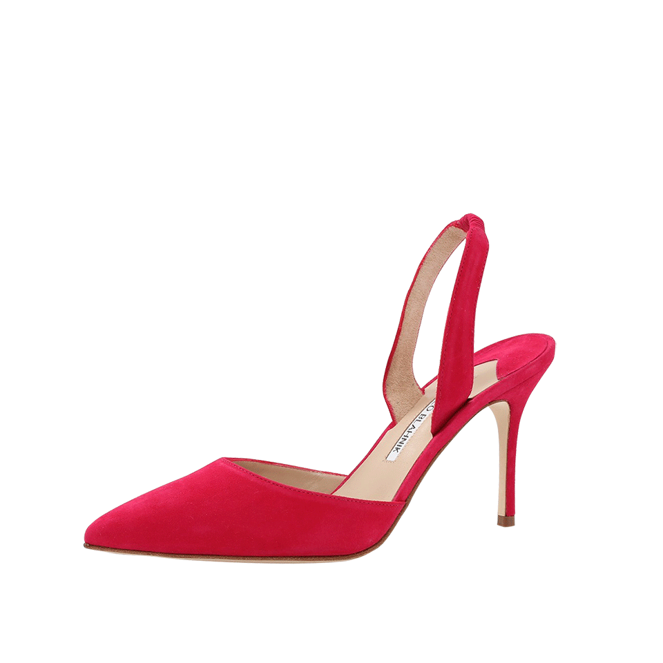 MANOLO BLAHNIK-Carolyne Suede Slingback Heels-