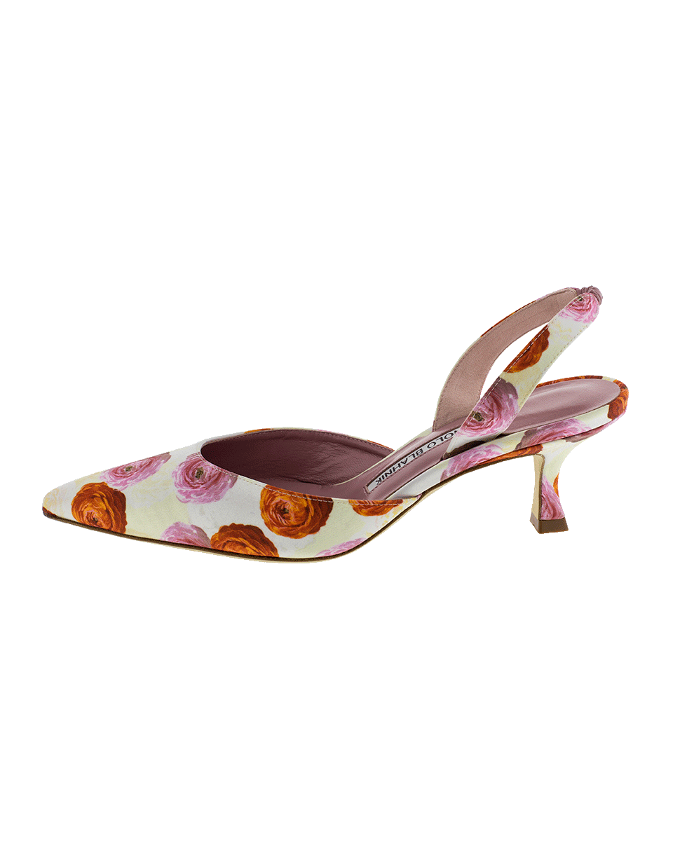 MANOLO BLAHNIK-Floral Print Slingback Shoe-