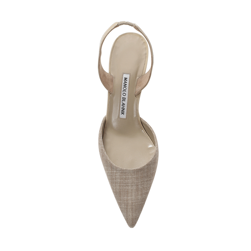 MANOLO BLAHNIK-Carolyne Linen Slingback Heels-