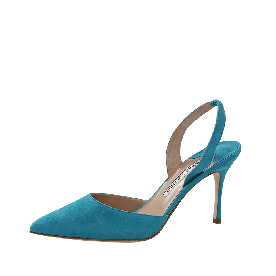 MANOLO BLAHNIK-Carolyne Suede Slingback Heels-