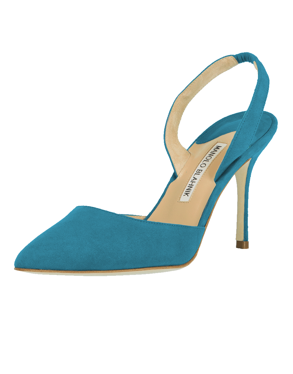 MANOLO BLAHNIK-Carolyne Suede Slingback Heels-