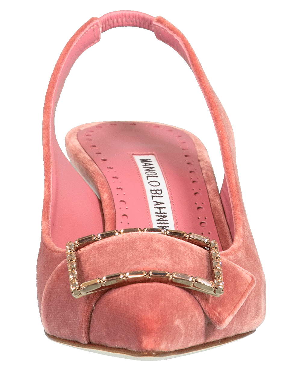 MANOLO BLAHNIK-Vintage Rose Dolores Buckle Slingback-