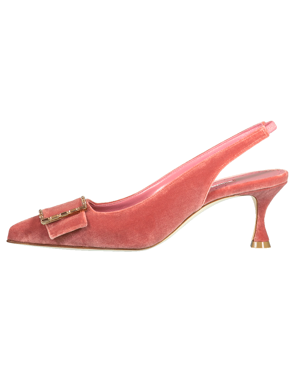 MANOLO BLAHNIK-Vintage Rose Dolores Buckle Slingback-