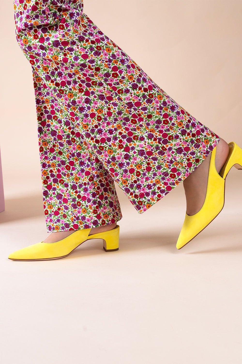 MANOLO BLAHNIK-Paledaba Gala Slingback - Yellow-